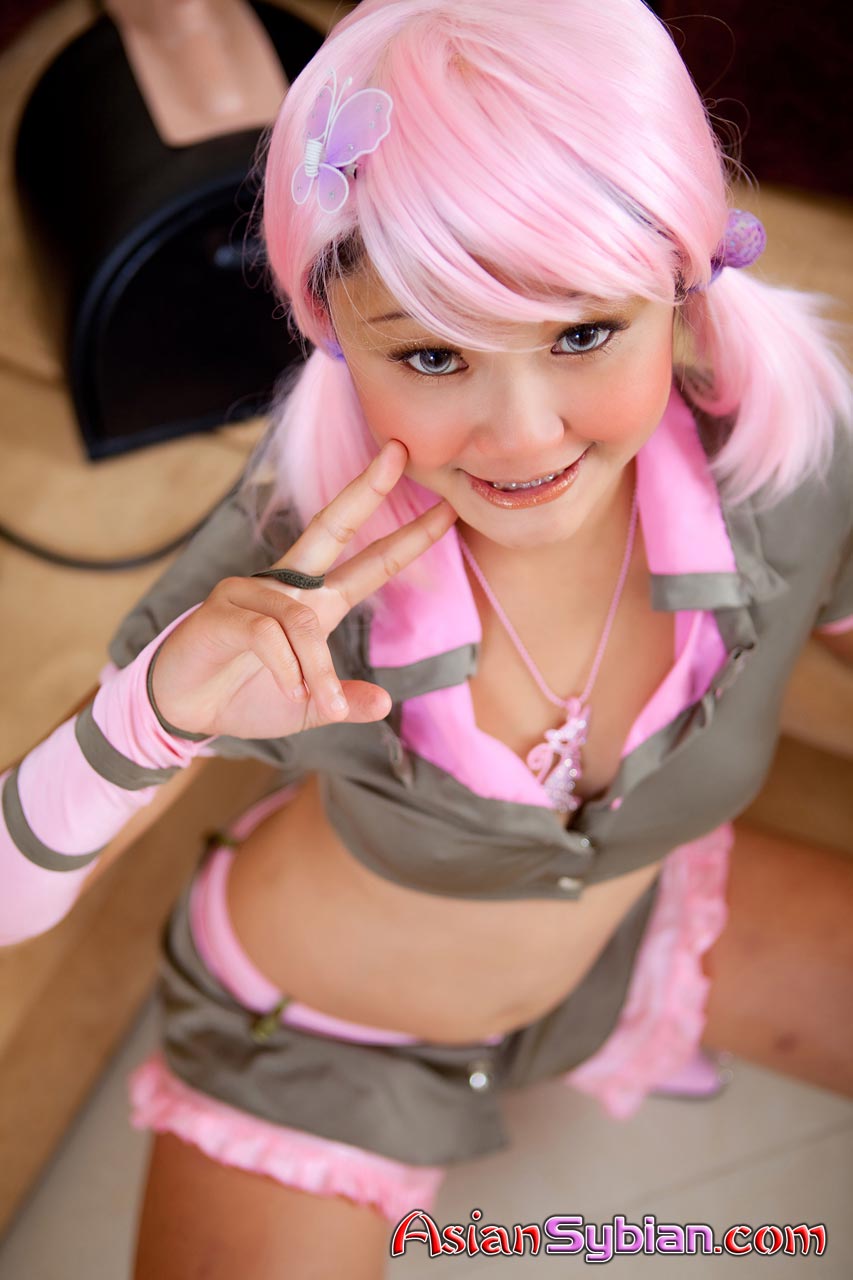 Asian Girls Nude With Pink Hair - Thai teen Bebe looking cute in sexy costume | Asian Porn Times