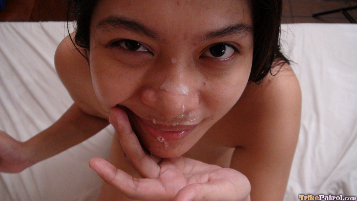 Fair skin Filipina girl got cum all over her face | Asian ...